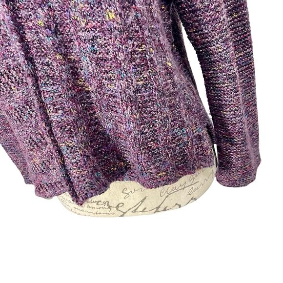 Habitat I Clothes to Live In Purple Marled Knit Scoop Neckline Sweater Sz Small - Picture 3 of 11